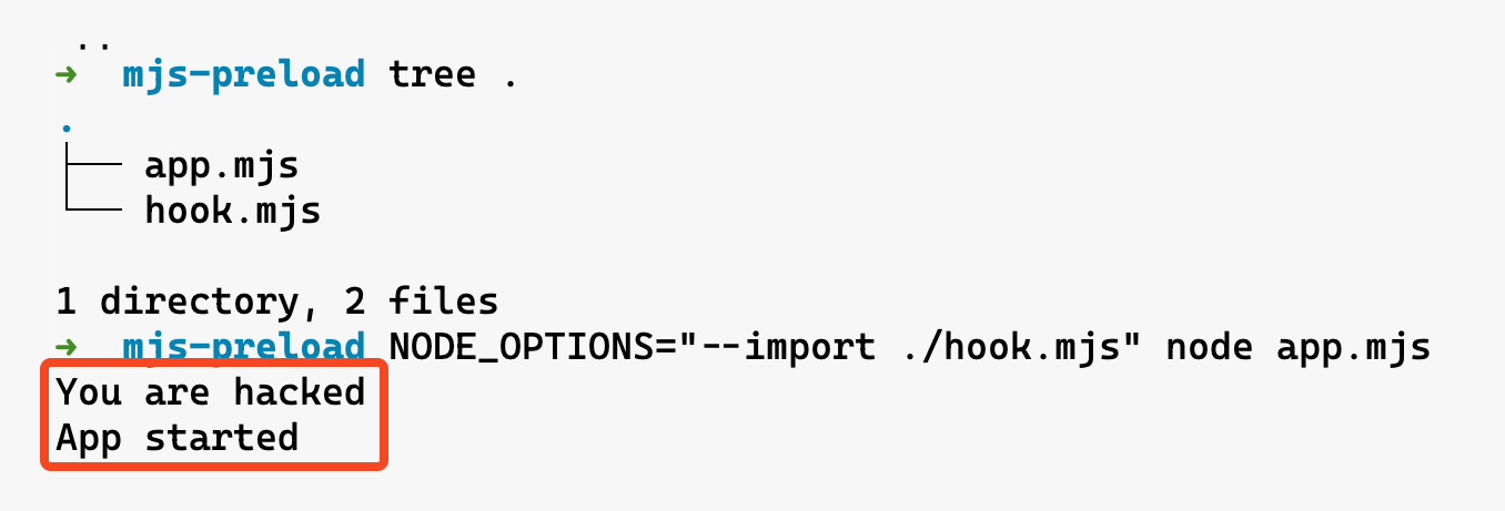 NODE_OPTIONS &ndash;import preloading